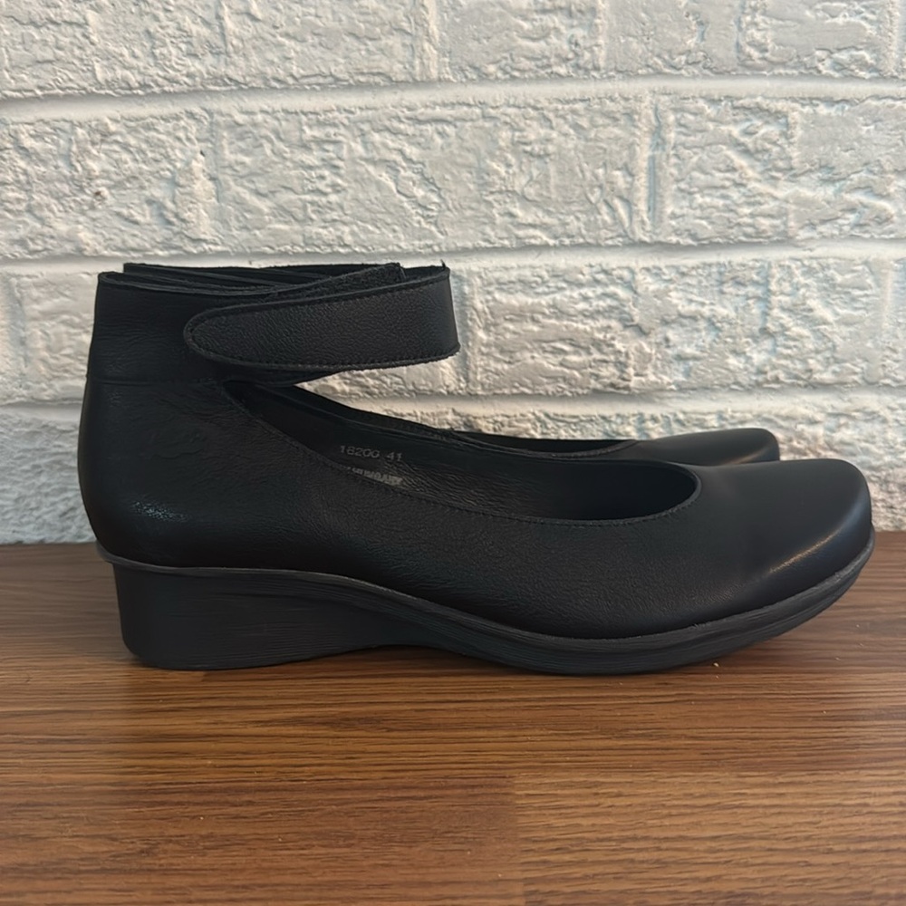 Loints Of Holland Sydney Wedge Ankle Strap Womens Black Nappa Leather EU 41 Shoe - Picture 2 of 12